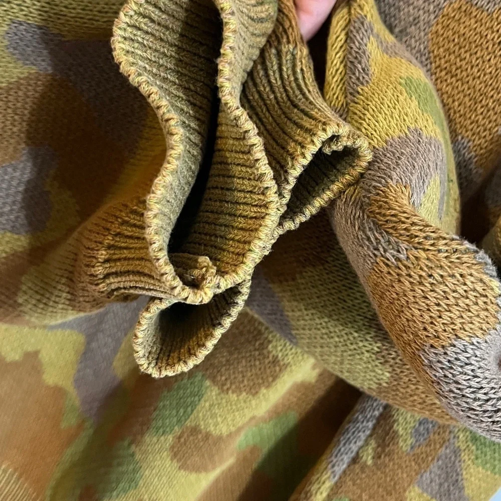 Free People Camo Rose Pullover Sweater NWT
